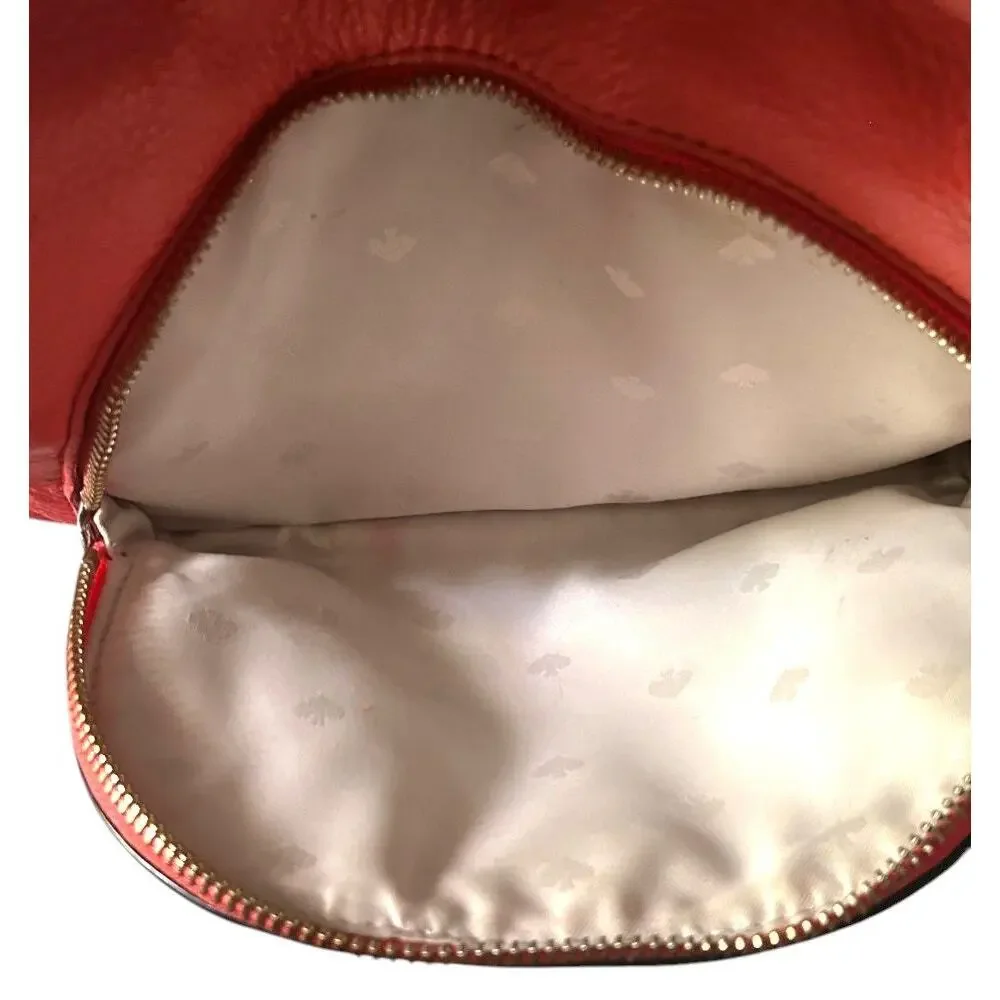 Kate Spade Jackson Pebbled Leather Stoplight Red Medium Backpack